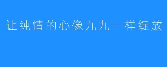让纯情的心像九九一样绽放