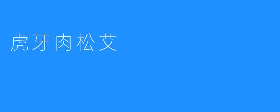 虎牙肉松艾——一款别出心裁的美食新潮流