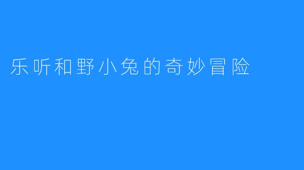 乐听和野小兔的奇妙冒险