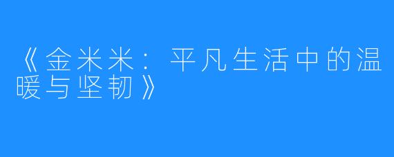 《金米米:平凡生活中的温暖与坚韧》