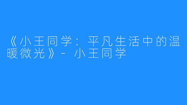 《小王同学:平凡生活中的温暖微光》-小王同学