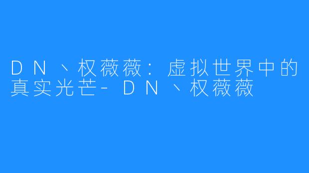 DN丶权薇薇:虚拟世界中的真实光芒-DN丶权薇薇